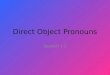 Direct Object Pronouns Spanish 1-2. Direct Object Pronouns *Direct objects receive the action of the verb in a sentence. *They answer the question whom?
