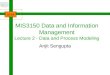 ISOM MIS3150 Data and Information Management Lecture 2 - Data and Process Modeling Arijit Sengupta