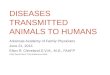 DISEASES TRANSMITTED ANIMALS TO HUMANS Arkansas Academy of Family Physicians June 21, 2014 Elton R. Cleveland D.V.M., M.D., FAAFP CAQ Sports Med, CAQ Adolescent