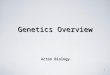 1 Genetics Overview Acton Biology. 9 Heredity Mendelian Genetics