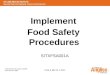 CRICOS Provider Code: 01505M RTO Number: 3045 DHS & MB V2.1 2011 Implement Food Safety Procedures SITXFSA001A