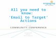 All you need to know: ‘Email to Target’ Actions. What we’ll be covering What are email to target actions What are the various ‘database’ options Power