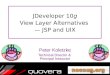 JDeveloper 10g View Layer Alternatives — JSP and UIX Peter Koletzke Technical Director & Principal Instructor