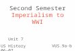 Second Semester Imperialism to WWI VUS.9a-b Unit 7 US History 06-07