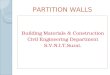 PARTITION WALLS Building Materials & Construction Civil Engineering Department S.V.N.I.T,Surat
