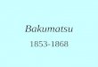 Bakumatsu 1853-1868. Outer Daimyo and Tokugawa Reasons Ancien Regime 1853-1867