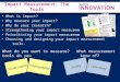 Impact Measurement: The Tools Survey What is impact? Why measure your impact? Why do your research? Strengthening your impact measurement. Prioritising