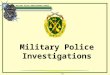 MILITARY POLICE INVESTIGATORS COURSE VG#1 Military Police Investigations