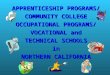 APPRENTICESHIP PROGRAMS/ COMMUNITY COLLEGE OCCUPATIONAL PROGRAMS/ VOCATIONAL and TECHNICAL SCHOOLS in NORTHERN CALIFORNIA