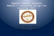Duplin County Schools Module 1: Universal Design for Learning (UDL) ESL Department October, 2012