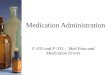 Medication Administration F-332 and F-333 : Med Pass and Medication Errors