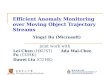 Efficient Anomaly Monitoring over Moving Object Trajectory Streams joint work with Lei Chen (HKUST) Ada Wai-Chee Fu (CUHK) Dawei Liu (CUHK) Yingyi Bu (Microsoft)