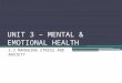 UNIT 3 – MENTAL & EMOTIONAL HEALTH 3.2 MANAGING STRESS AND ANXIETY