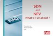 SDNFV Slide 1 SDN and NFV What’s it all about ? Presented by: Yaakov (J) Stein CTO