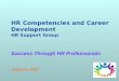Success Through HR Professionals HR Competencies and Career Development HR Support Group February 2007