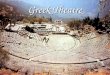 Greek Theatre. Greek Festivals  Festivals honored Olympian gods  Ritual Competitions  Olympics: Apollo  Athletics  Lyric Poetry  Drama: Dionysos