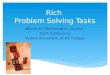 Rich Problem Solving Tasks Wisconsin Mathematics Council 2014 Conference Valorie Zonnefeld, Dordt College