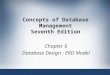 Concepts of Database Management Seventh Edition Chapter 6 Database Design : ERD Model