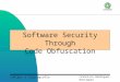 Códigos y Criptografía Francisco Rodríguez Henríquez Software Security Through Code Obfuscation