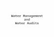 Water Management and Water Audits. WATER MANAGEMENT The basic processes of managing water for human use are: –collection –storage –treatment and, –distribution