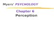 Myers’ PSYCHOLOGY Chapter 6 Perception. What is Perception?  Plato – we perceive objects through our senses with our mind  Construct the outside world