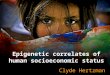 Epigenetic correlates of human socioeconomic status Clyde Hertzman