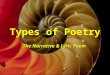 Types of Poetry The Narrative & Lyric Poem. Narrative vs. Lyric Poetry Definitions + Examples