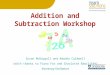 Addition and Subtraction Workshop Susan McDougall and Amanda Caldwell (With thanks to Fiona Fox and Charlotte Rawcliffe) Numeracy Facilitators