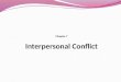 Chapter 7 Interpersonal Conflict. Interpersonal conflict refers to the manifestation of incompatibility, disagreement, or difference between two or more