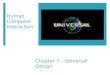 Human Computer Interaction Chapter 7 - Universal Design