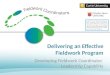 Delivering an Effective Fieldwork Program Developing Fieldwork Coordinator Leadership Capability