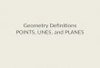 Geometry Definitions POINTS, LINES, and PLANES. Points Points C, M, Q A point is the most fundamental object in geometry. It is represented by a dot and