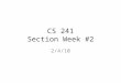 CS 241 Section Week #2 2/4/10. 2 Topics This Section MP1 overview Part1: Pointer manipulation Part2: Basic dictionary structure implementation Review