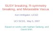 SUSY breaking, R-symmetry breaking, and Metastable Vacua Ken Intriligator, UCSD UCI SCSS, May 5, 2007 Based on works with Nathan Seiberg, and David Shih