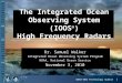 1NOAA-NWS Technology Summit The Integrated Ocean Observing System (IOOS ® ) High Frequency Radars Dr. Samuel Walker Integrated Ocean Observing System Program
