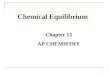 1 Chemical Equilibrium Chapter 13 AP CHEMISTRY. 2 Chemical Equilibrium  The state where the concentrations of all reactants and products remain constant