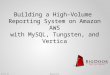 Building a High-Volume Reporting System on Amazon AWS with MySQL, Tungsten, and Vertica GAMIFIED REWARDS 4/11/12 @jpmalek