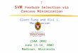 The Disputed Federalist Papers : SVM Feature Selection via Concave Minimization Glenn Fung and Olvi L. Mangasarian CSNA 2002 June 13-16, 2002 Madison,