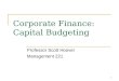 1 Corporate Finance: Capital Budgeting Professor Scott Hoover Management 221