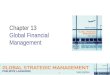 1 Chapter 13 Global Financial Management. 2 Key issues in global finance Currency exchange variations Strategic exposure (long -term ) Transaction exposure