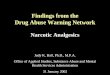 Findings from the Drug Abuse Warning Network Narcotic Analgesics Judy K. Ball, Ph.D., M.P.A. Office of Applied Studies, Substance Abuse and Mental Health