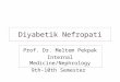 Diyabetik Nefropati Prof. Dr. Meltem Pekpak Internal Medicine/Nephrology 9th-10th Semester