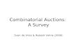 Combinatorial Auctions: A Survey Sven de Vries & Rakesh Vohra (2000)