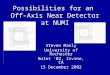 Steven Manly University of Rochester NuInt ‘02, Irvine, CA 15 December 2002 Possibilities for an Off-Axis Near Detector at NUMI