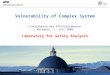 Vulnerability of Complex System Lokaltermin des ETH-Präsidenten Mittwoch, 1. Juli 2009 Laboratory for Safety Analysis