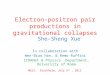 Electron-positron pair productions in gravitational collapses In collaboration with Wen-Biao Han, & Remo Ruffini ICRANet & Physics Department, University
