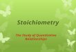 Stoichiometry The Study of Quantitative Relationships