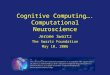 Cognitive Computing…. Computational Neuroscience Jerome Swartz The Swartz Foundation May 10, 2006