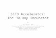 SEED Accelerator: The 90-Day Incubator By Ray Smilor, PhD Schumacher Fellow in Innovation and Technology Professor of Professional Practice Neeley School