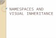 NAMESPACES AND VISUAL INHERITANCE. OBJECTIVES In this chapter, I will cover the following: Using namespaces Visual inheritance